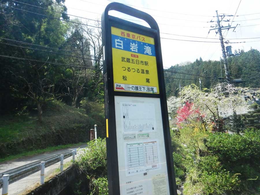 武蔵五日市からつるつる温泉行きのバスで約20分